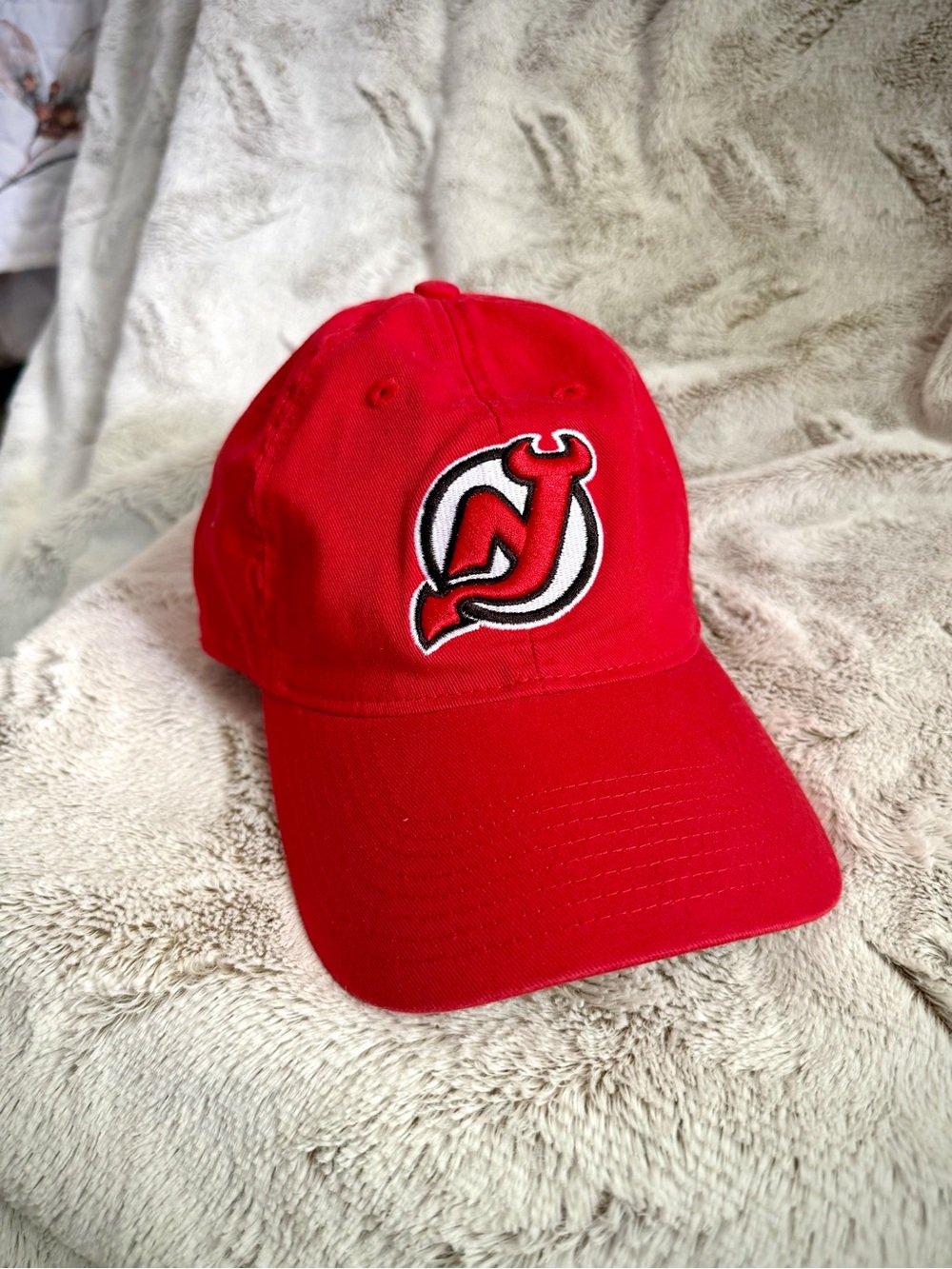 NHL Red Embroidered Logo Baseball Hat